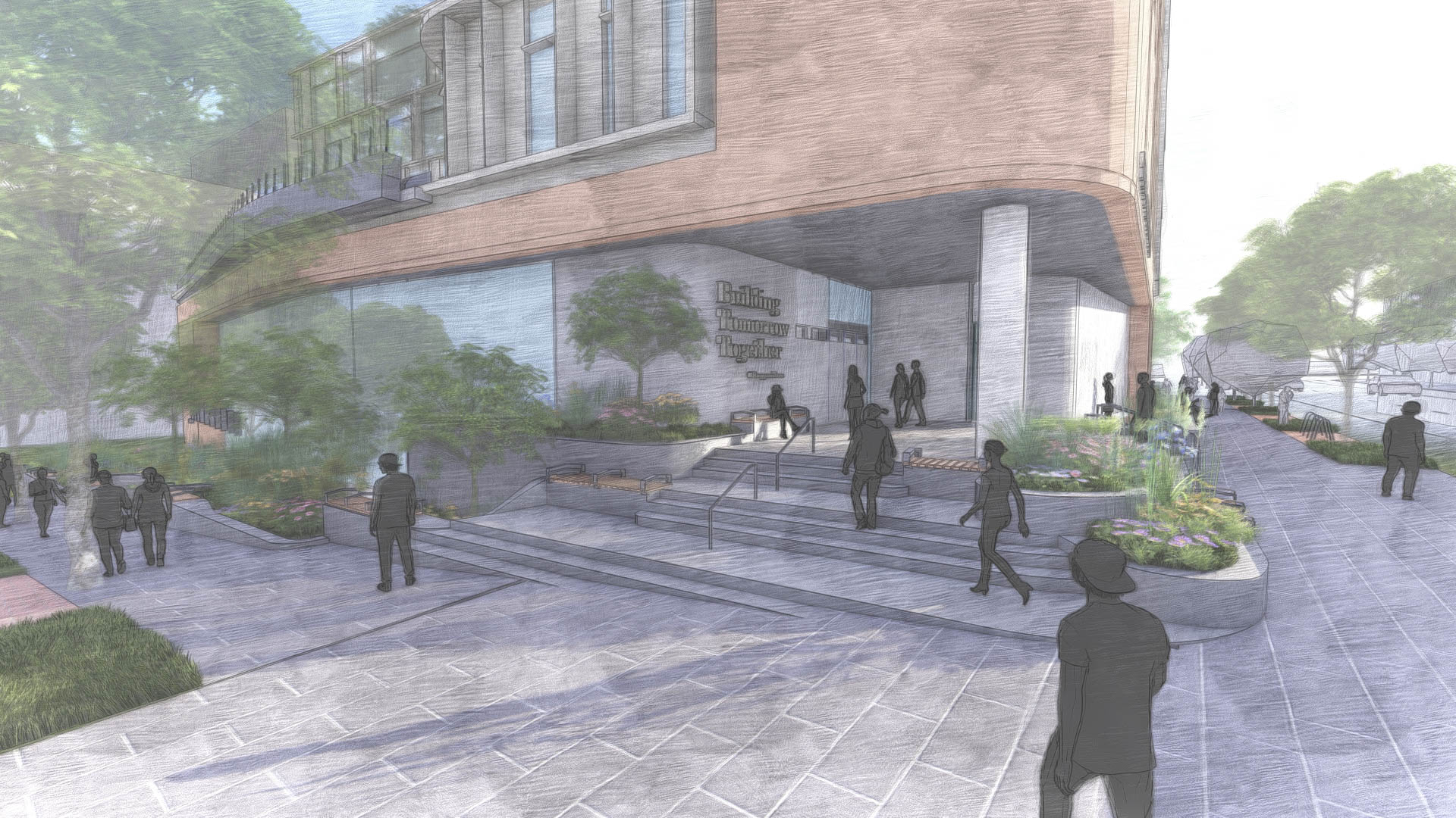 Rendering produced by Mahan Rykiel for University of Maryland School of Social Work